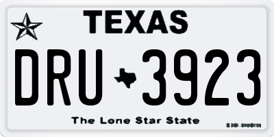 TX license plate DRU3923