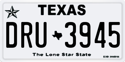 TX license plate DRU3945