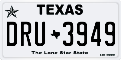 TX license plate DRU3949