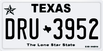 TX license plate DRU3952