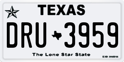 TX license plate DRU3959