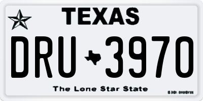 TX license plate DRU3970