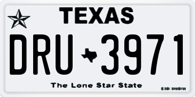 TX license plate DRU3971