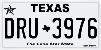 TX license plate DRU3976
