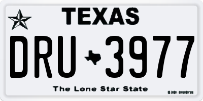 TX license plate DRU3977