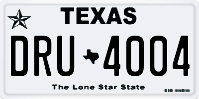 TX license plate DRU4004