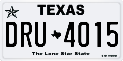 TX license plate DRU4015