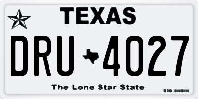 TX license plate DRU4027