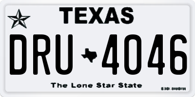 TX license plate DRU4046