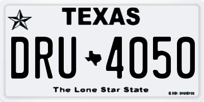 TX license plate DRU4050
