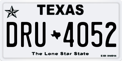 TX license plate DRU4052