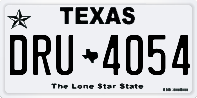 TX license plate DRU4054