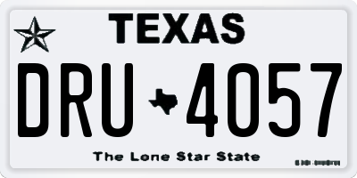 TX license plate DRU4057