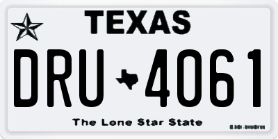 TX license plate DRU4061