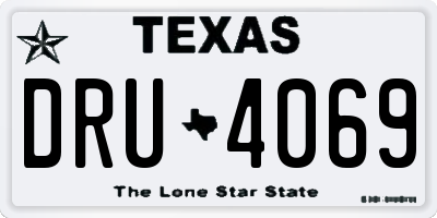 TX license plate DRU4069