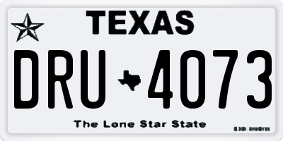 TX license plate DRU4073