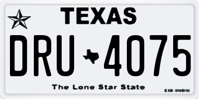 TX license plate DRU4075