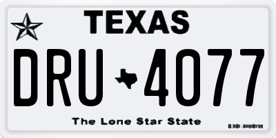 TX license plate DRU4077