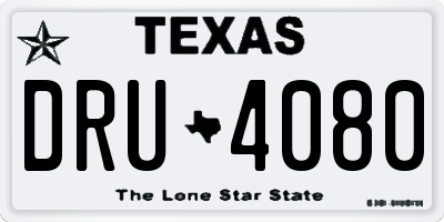 TX license plate DRU4080