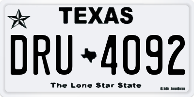 TX license plate DRU4092