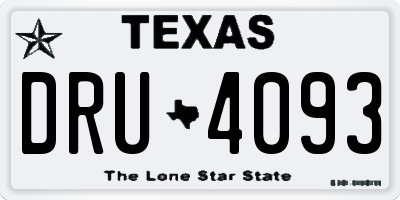 TX license plate DRU4093