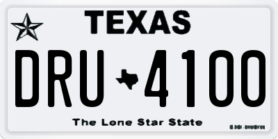 TX license plate DRU4100