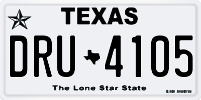 TX license plate DRU4105