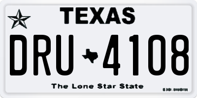 TX license plate DRU4108