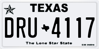 TX license plate DRU4117