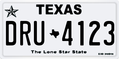 TX license plate DRU4123