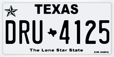 TX license plate DRU4125
