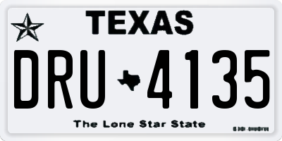 TX license plate DRU4135