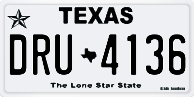 TX license plate DRU4136