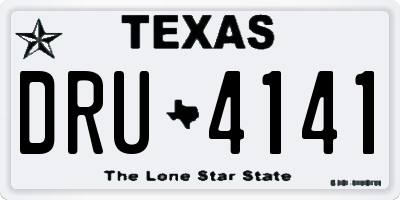 TX license plate DRU4141