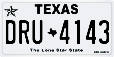 TX license plate DRU4143