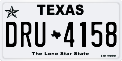 TX license plate DRU4158