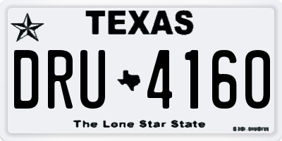 TX license plate DRU4160