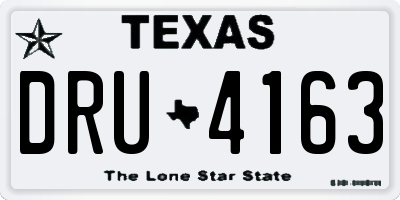 TX license plate DRU4163