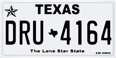 TX license plate DRU4164