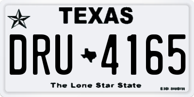 TX license plate DRU4165