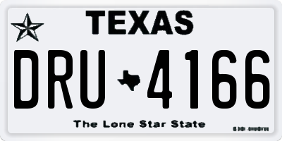 TX license plate DRU4166