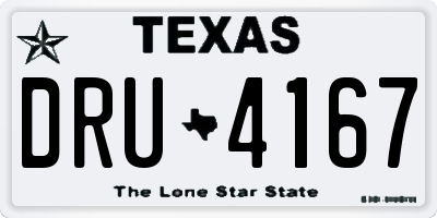 TX license plate DRU4167