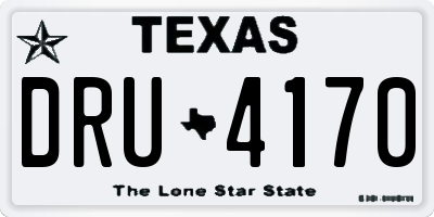 TX license plate DRU4170