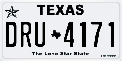 TX license plate DRU4171