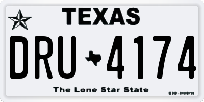 TX license plate DRU4174