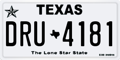 TX license plate DRU4181
