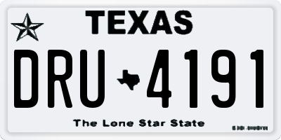 TX license plate DRU4191