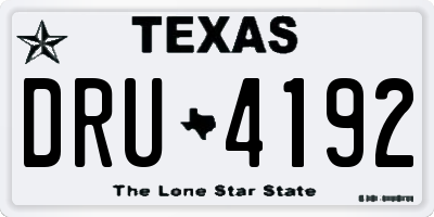 TX license plate DRU4192
