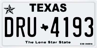TX license plate DRU4193