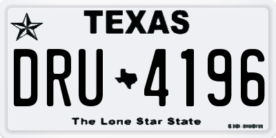 TX license plate DRU4196